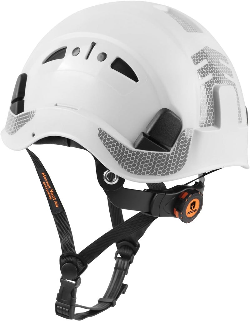 GREEN DEVIL Safety Helmet Hard Hat with Chin Strap Vented Lightweight Adjustable Hardhat for Men Women with Hi-Viz Design Ideal for Tree Climbing Work at Height - Image 2